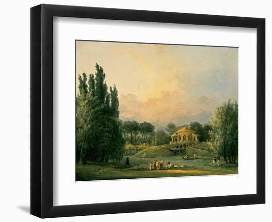 Italian Tempietto in a Park-Hubert Robert-Framed Art Print