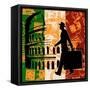 Italian Travel Flyer-Petrafler-Framed Stretched Canvas