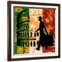 Italian Travel Flyer-Petrafler-Framed Art Print