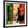 Italian Travel Flyer-Petrafler-Framed Art Print