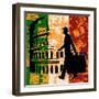 Italian Travel Flyer-Petrafler-Framed Art Print