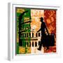 Italian Travel Flyer-Petrafler-Framed Art Print