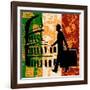 Italian Travel Flyer-Petrafler-Framed Art Print