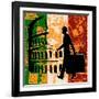 Italian Travel Flyer-Petrafler-Framed Art Print