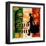 Italian Travel Flyer-Petrafler-Framed Art Print