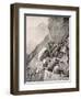 Italian Troops Levering Boulders Down onto Enemy Soldiers in the Dolomities, 1915, from 'The War…-English School-Framed Giclee Print