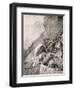 Italian Troops Levering Boulders Down onto Enemy Soldiers in the Dolomities, 1915, from 'The War…-English School-Framed Giclee Print