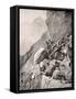 Italian Troops Levering Boulders Down onto Enemy Soldiers in the Dolomities, 1915, from 'The War…-English School-Framed Stretched Canvas