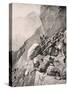 Italian Troops Levering Boulders Down onto Enemy Soldiers in the Dolomities, 1915, from 'The War…-English School-Stretched Canvas