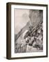 Italian Troops Levering Boulders Down onto Enemy Soldiers in the Dolomities, 1915, from 'The War…-English School-Framed Giclee Print