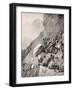 Italian Troops Levering Boulders Down onto Enemy Soldiers in the Dolomities, 1915, from 'The War…-English School-Framed Giclee Print