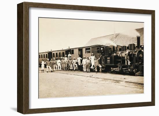 Italian Troops on Massawa-Saati Train in 1887, War in Abyssinia-null-Framed Giclee Print