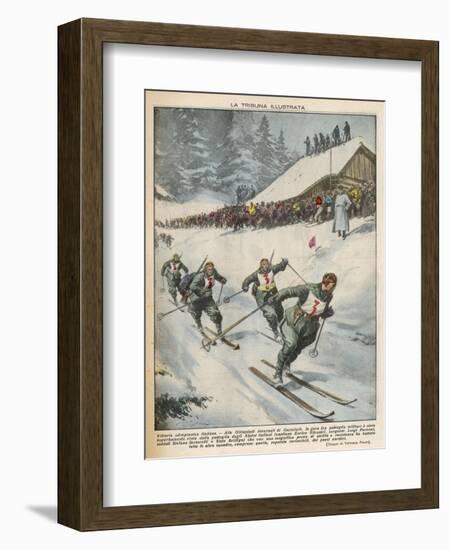 Italian Victory in Ski Team Event at Garmisch-Vittorio Pisani-Framed Art Print