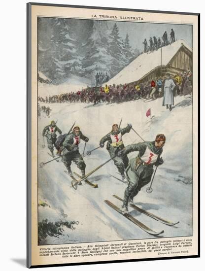 Italian Victory in Ski Team Event at Garmisch-Vittorio Pisani-Mounted Art Print