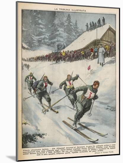 Italian Victory in Ski Team Event at Garmisch-Vittorio Pisani-Mounted Art Print