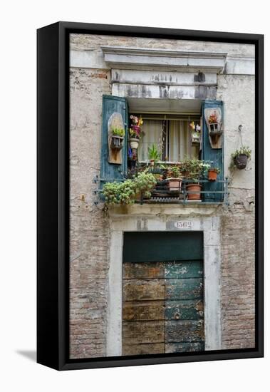 Italian Window Flowers I-Laura DeNardo-Framed Stretched Canvas