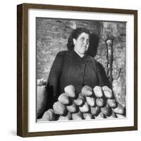 Italian Woman Selling Bread in Her Black Market Street Stall on the Tor Di Nono-Margaret Bourke-White-Framed Photographic Print