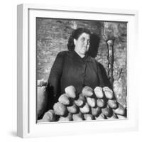 Italian Woman Selling Bread in Her Black Market Street Stall on the Tor Di Nono-Margaret Bourke-White-Framed Photographic Print