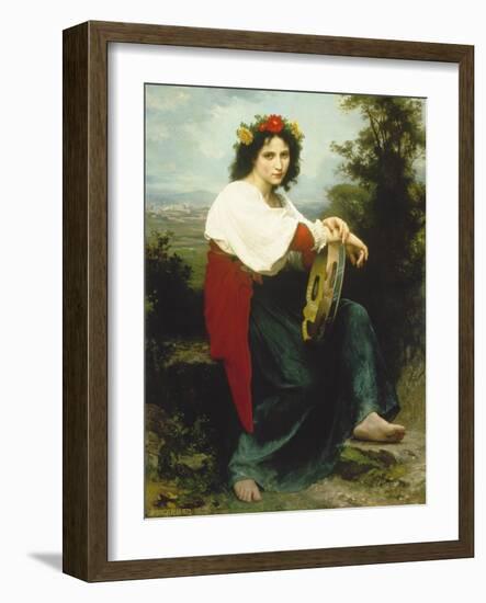 Italian Woman with Tambourine, 1872-William Adolphe Bouguereau-Framed Giclee Print