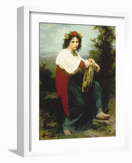 Italian Woman with Tambourine, 1872-William Adolphe Bouguereau-Framed Giclee Print