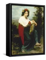 Italian Woman with Tambourine, 1872-William Adolphe Bouguereau-Framed Stretched Canvas