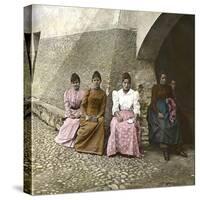 Italian Women from Torno, at the Edge of Lake Como, Circa 1890-Leon, Levy et Fils-Stretched Canvas