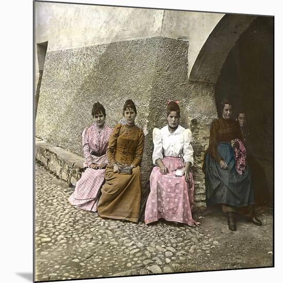 Italian Women from Torno, at the Edge of Lake Como, Circa 1890-Leon, Levy et Fils-Mounted Photographic Print