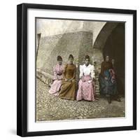 Italian Women from Torno, at the Edge of Lake Como, Circa 1890-Leon, Levy et Fils-Framed Photographic Print