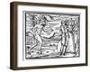 Italian Woodcut of Figures in a Circle Evoking the Devil-null-Framed Photographic Print