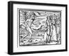 Italian Woodcut of Figures in a Circle Evoking the Devil-null-Framed Photographic Print