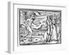 Italian Woodcut of Figures in a Circle Evoking the Devil-null-Framed Photographic Print