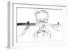 Italian writer, poet and chemist Primo Levi; caricature-Neale Osborne-Framed Giclee Print