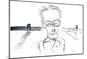 Italian writer, poet and chemist Primo Levi; caricature-Neale Osborne-Mounted Giclee Print