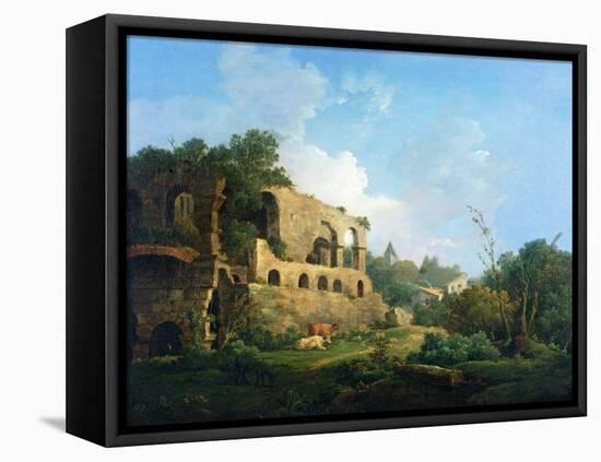 Italianate Landscape with a House Near Classical Ruins-William Marlow-Framed Stretched Canvas