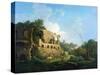 Italianate Landscape with a House Near Classical Ruins-William Marlow-Stretched Canvas