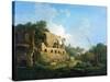 Italianate Landscape with a House Near Classical Ruins-William Marlow-Stretched Canvas