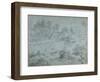 Italianate Landscape with Bathers-Richard Wilson-Framed Giclee Print