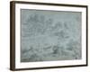 Italianate Landscape with Bathers-Richard Wilson-Framed Giclee Print