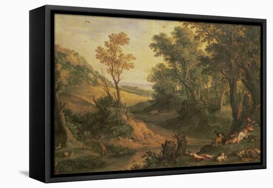Italianate Landscape-Paul Brill Or Bril-Framed Stretched Canvas