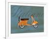 Italiano Vespa Orange on Blue-Dominique Vari-Framed Art Print