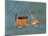 Italiano Vespa Orange on Blue-Dominique Vari-Mounted Art Print