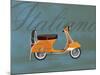 Italiano Vespa Orange on Blue-Dominique Vari-Mounted Art Print