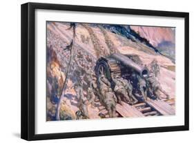 Italians Hauling Artillery Up a Mountain-Cyrus Cuneo-Framed Giclee Print