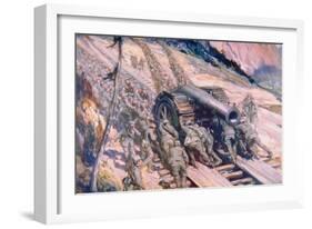 Italians Hauling Artillery Up a Mountain-Cyrus Cuneo-Framed Giclee Print