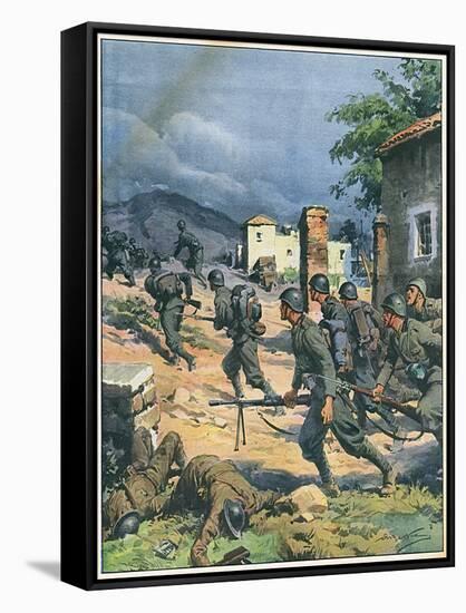 Italians in Greece 1940-Achille Beltrame-Framed Stretched Canvas