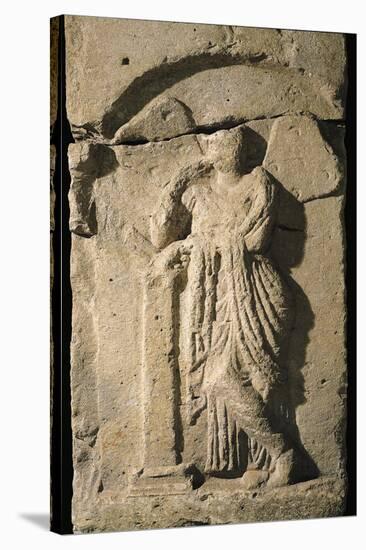 Italic Civilizations, Samnites, Relief with Figure of Psyche, from Campania Region, Italy-null-Stretched Canvas