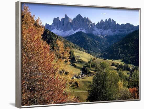 Italien, Sv¼dtirol, Dolomiten, Villnv?VŸtal, Nahe St. Magdalena, Geislerspitzen, AuvŸen-Thonig-Framed Photographic Print