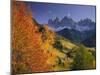 Italien, Sv¼dtirol, Villnv?VŸtal, Dolomiten, St. Magdalena, Geislerspitzen, Herbst-Thonig-Mounted Photographic Print