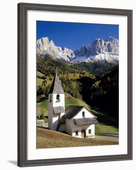 Italien, Sv¼dtirol, Villnv?VŸtal, St. Cyprian, Geislerspitzen, AuvŸen, Berglandschaft-Thonig-Framed Photographic Print