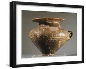 Italiote Urn Vase Incised with Geometric Patterns, from Pizzughi, Croatia, 8th Century BC-null-Framed Giclee Print